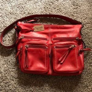 Red Leather Genuine Tignanello Purse